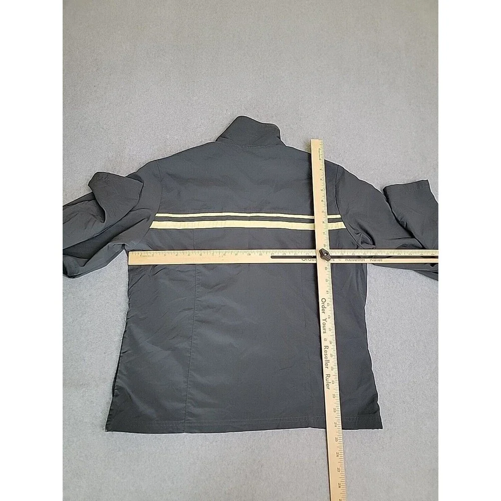 Nike Jacket Womens‎ L Black Stripe Full Zip  Pockets Lightweight Running Swoosh